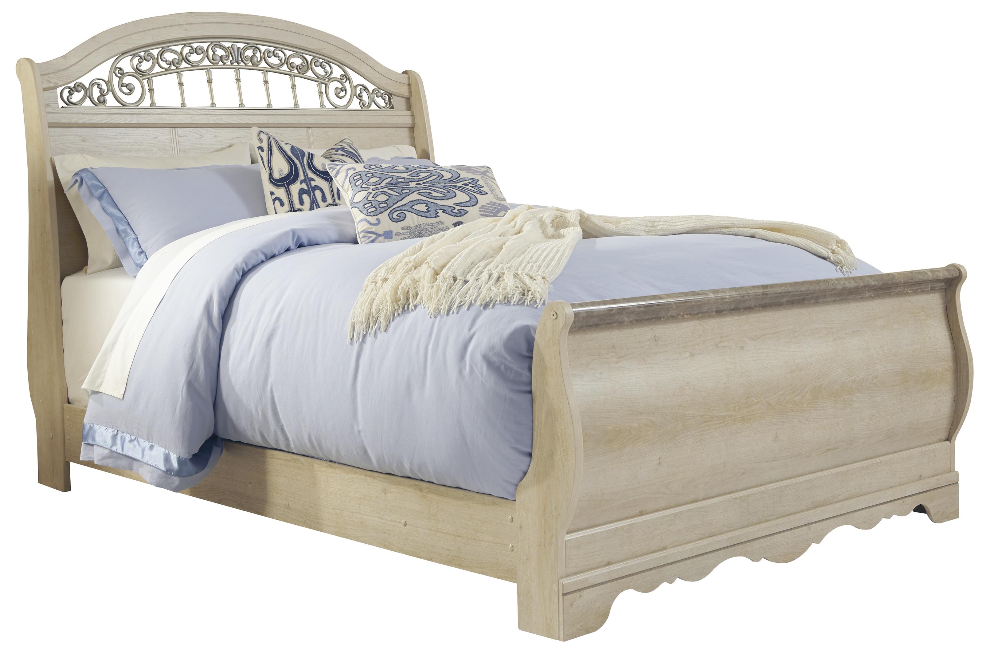 Ashley Signature Design Catalina Traditional Queen Sleigh Bed with